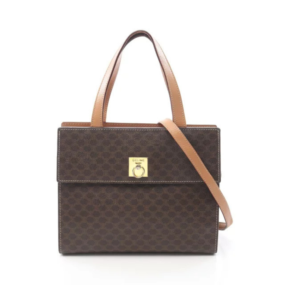 Celine Macadam handbag canvas leather brown